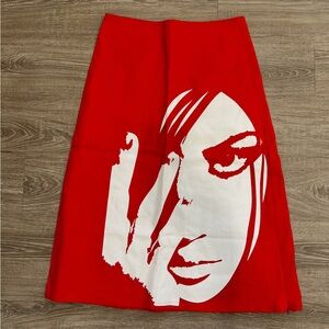 Red Graphic Women's Skirt